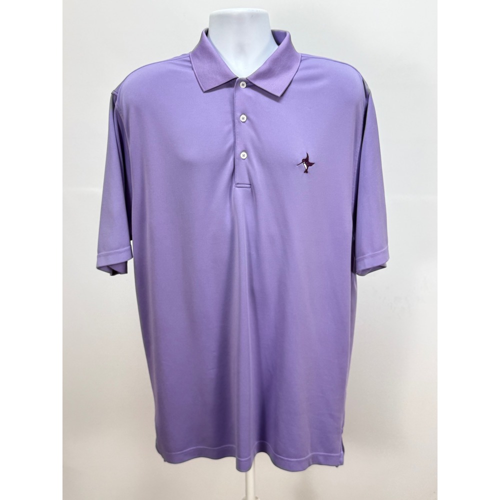 Fennec Highly Evolved Mens Large Purple Short Sleeve Golf Polo Shirt Bird Logo